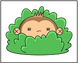 알로에 덤불에 원숭이